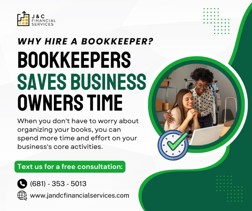 why hire a bookkeeper? bookkeepers saves business owners time